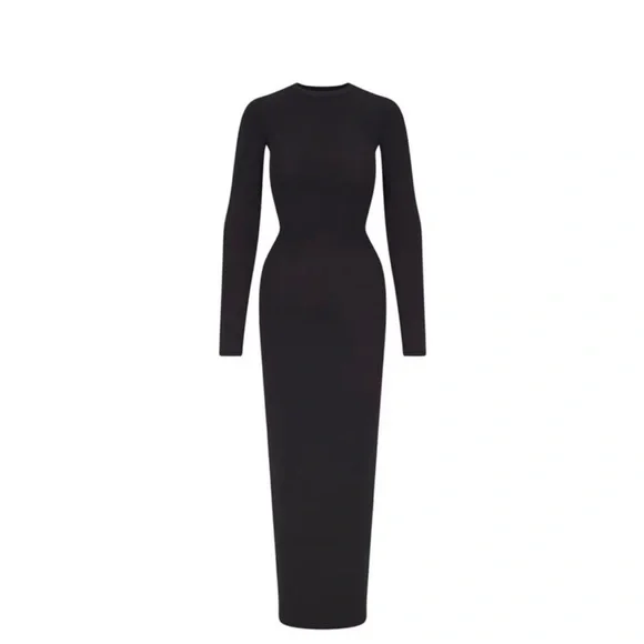 SKIMS Black Long Sleeve Maxi Dress size Small - Picture 4 of 5